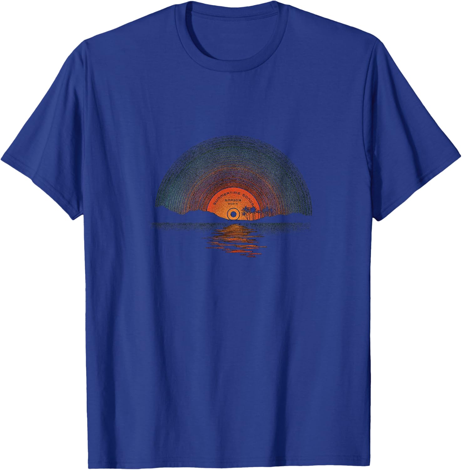 Summer Sound Time Songs Vinyl Record Sunset LP 80s Gift T-Shirt - T-Shirt | Royal