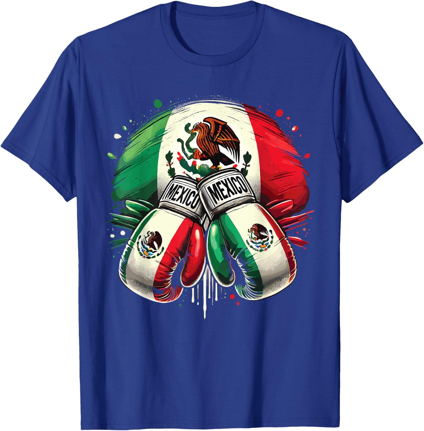 Mexican Boxing Pride Gloves Sports Design T-Shirt - T-Shirt | Royal