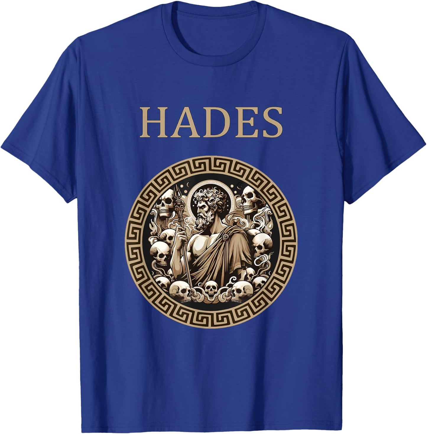 Agema Apparel Hades Greek God of the Underworld , Small, Black T-Shirt - T-Shirt | Royal