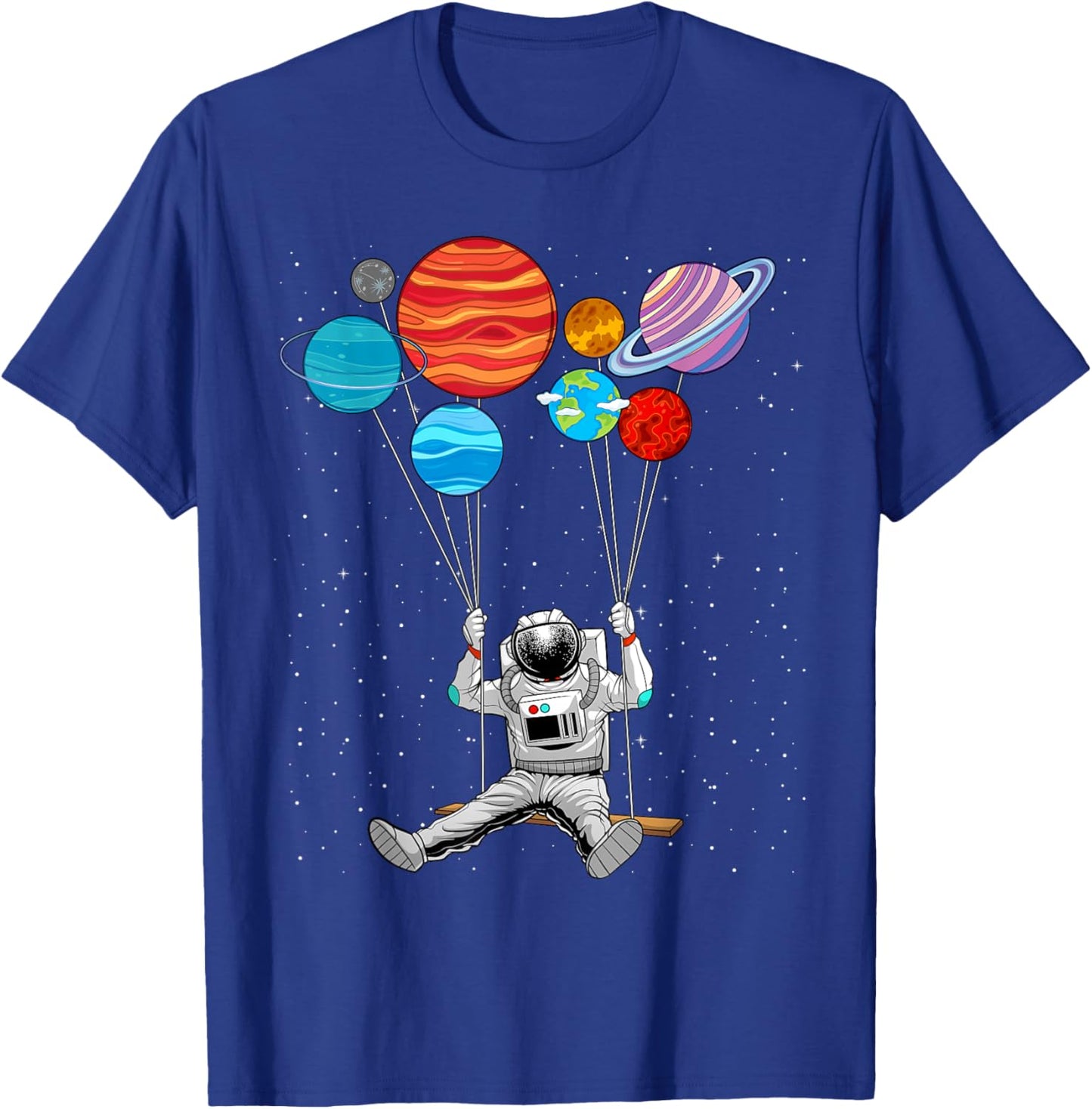 Space Themed Women Outer Space Moon Galaxy Astronaut T-Shirt - T-Shirt | Royal