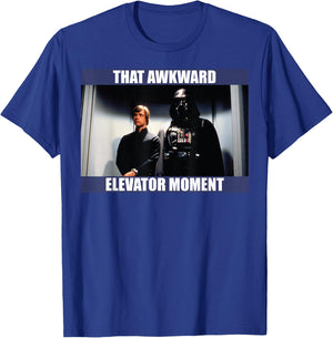 Star Wars Darth Vader & Luke That Awkward Elevator Moment T-Shirt - T-Shirt | Royal