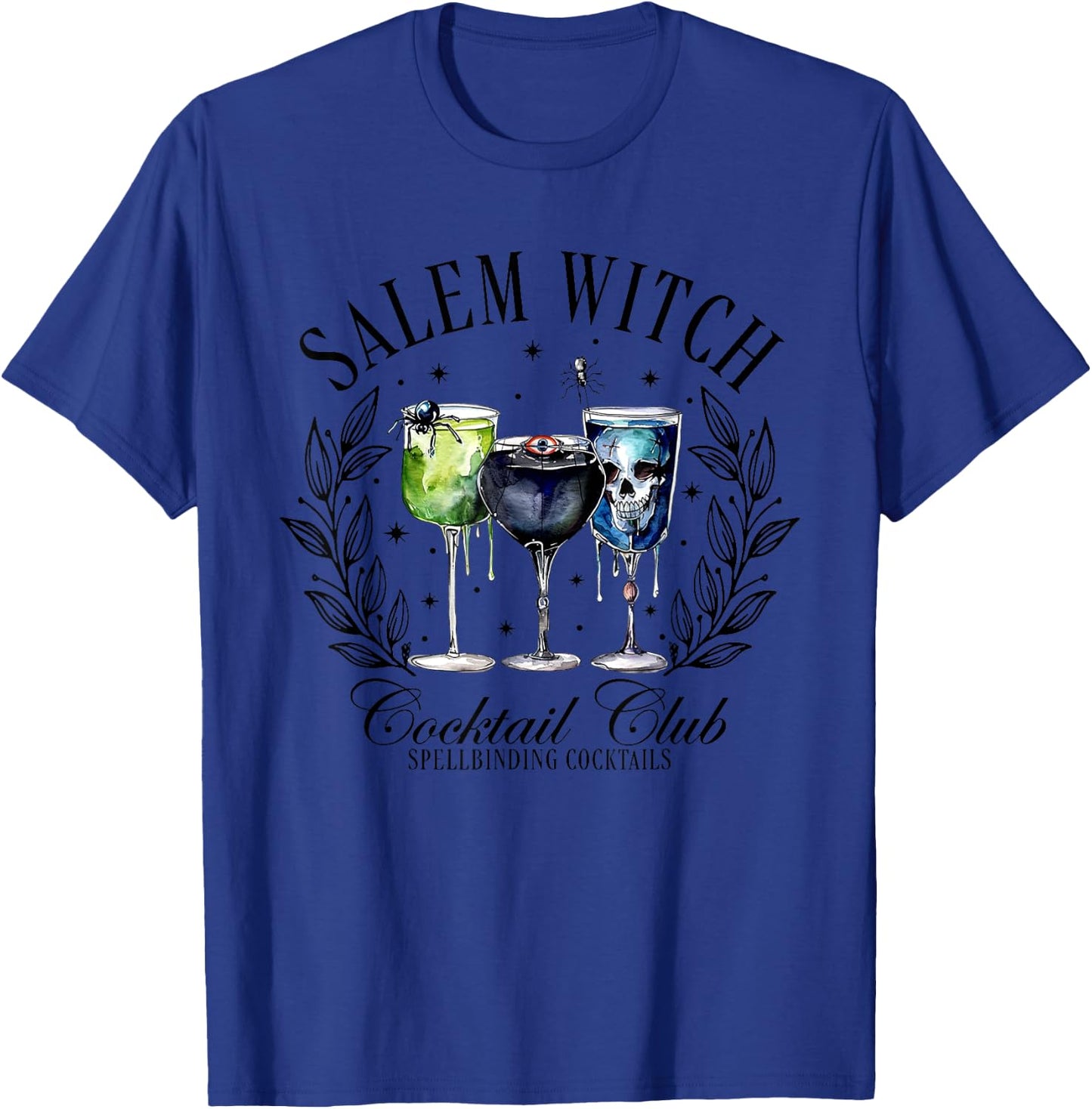 Salem Witch Cocktail Club, Retro Halloween Witchy T-Shirt - T-Shirt | Royal