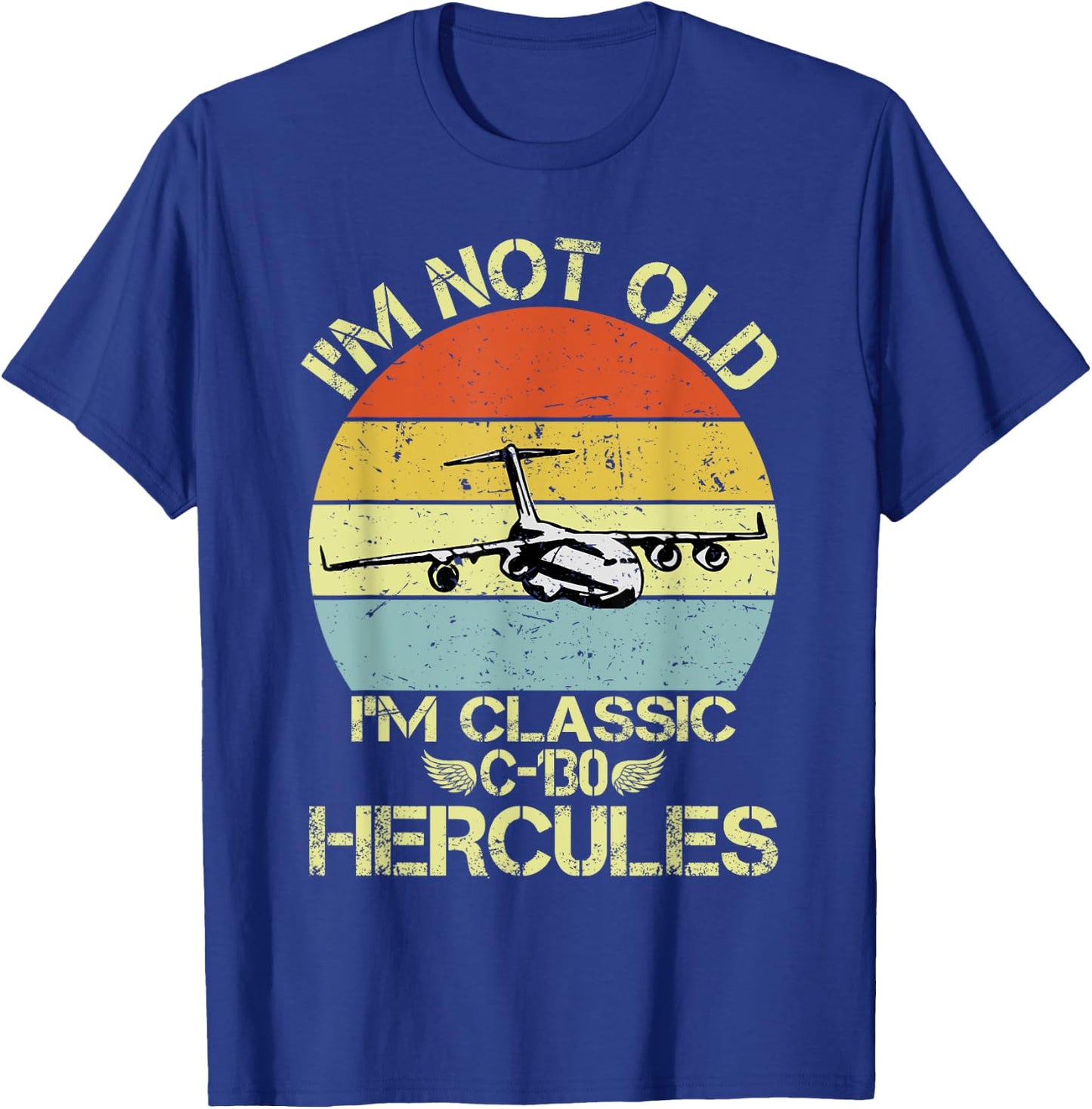 C-130 Hercules American USA Military Airplane T-Shirt - T-Shirt | Royal