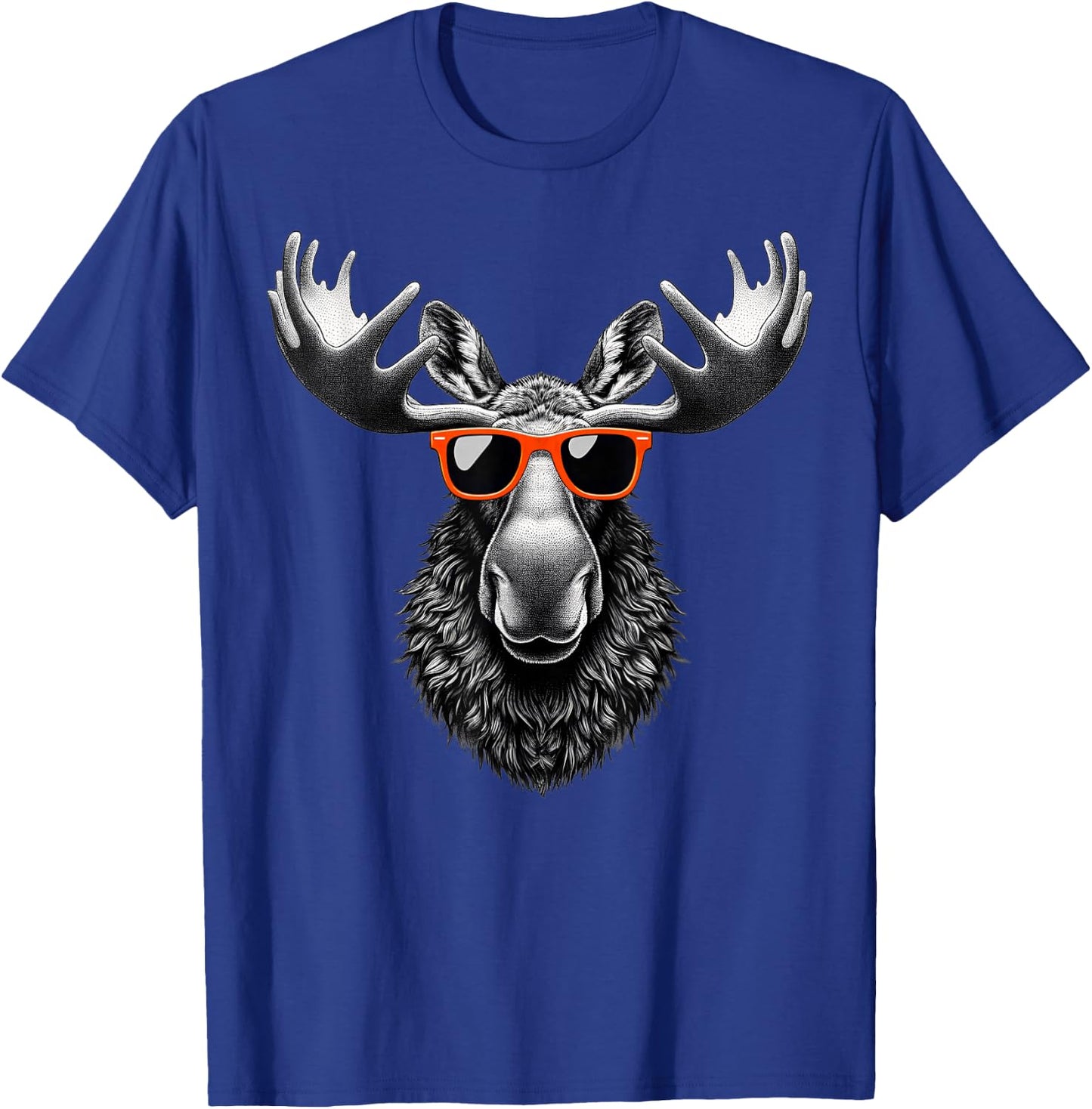 Cool Moose Wearing Sunglasses Graphic Art T-Shirt - T-Shirt | Royal