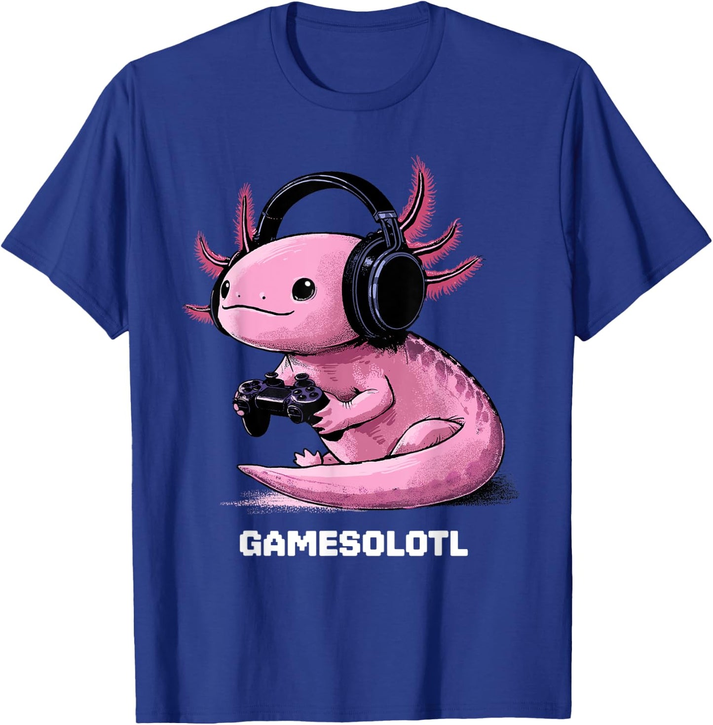 Gamer Axolotl Shirt Kids Gamesolotl Fish Gaming Video Gamer T-Shirt - T-Shirt | Royal