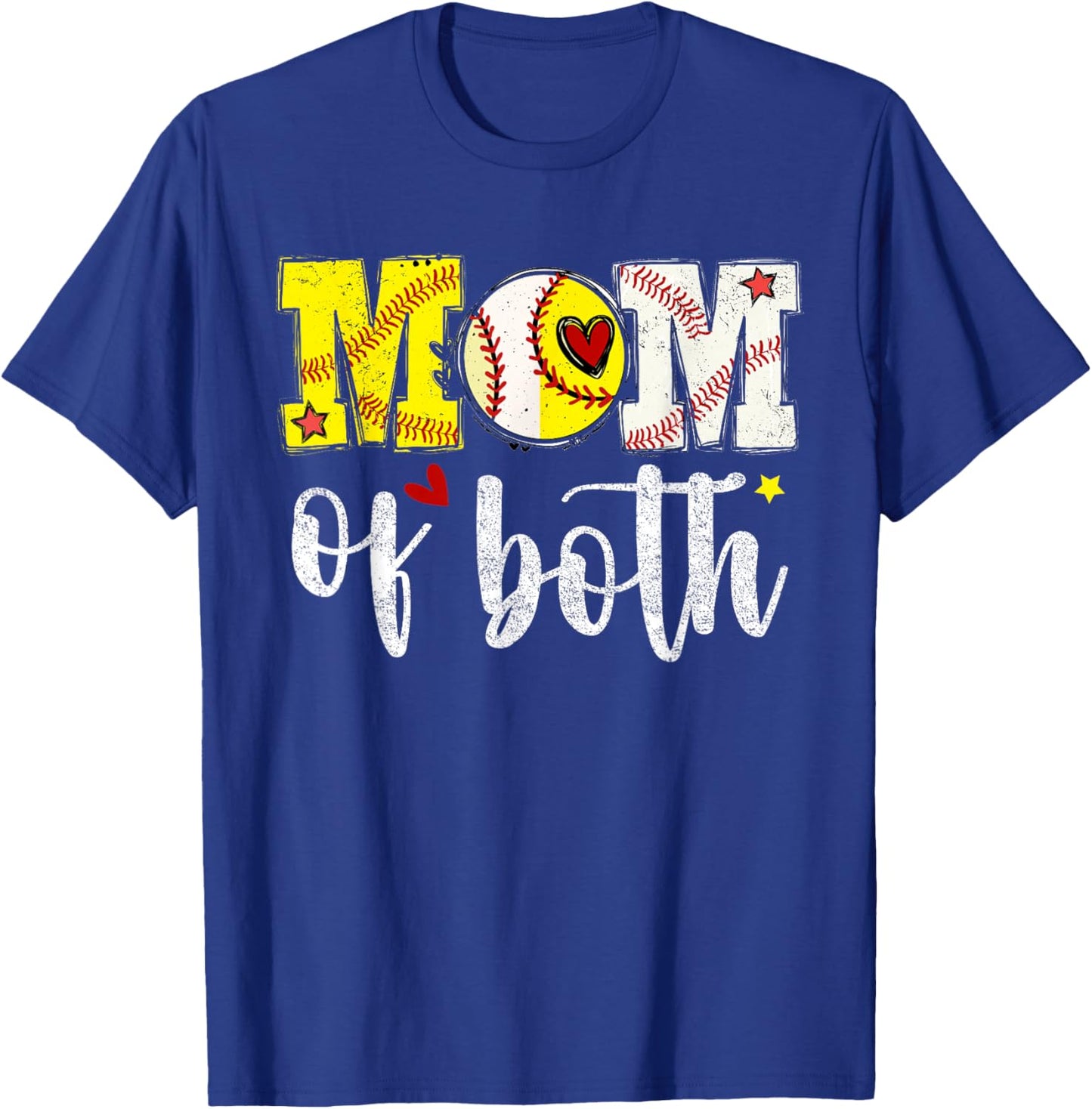 Mothers Day mom of Both Baseball Softball T-Shirt - T-Shirt | Royal