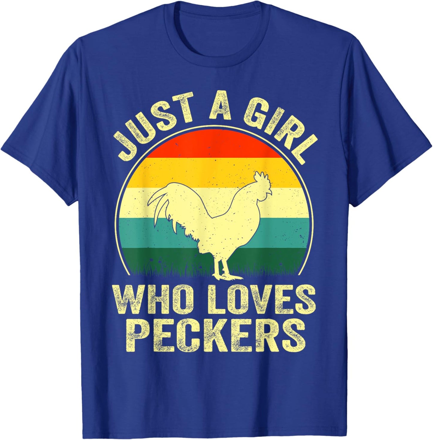 Funny Chicken Owner Farmer Girl Vintage Retro Chicken Lover T-Shirt - T-Shirt | Royal