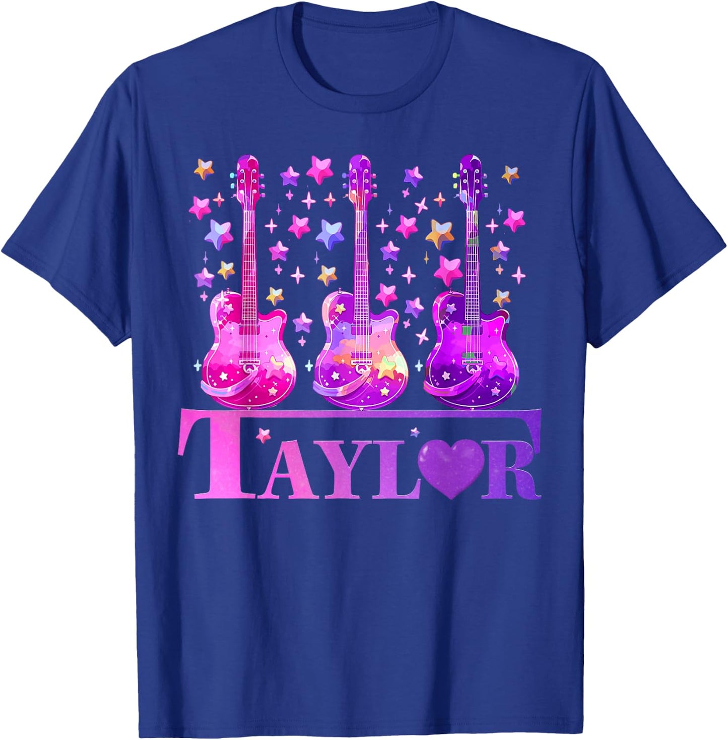 Women Girl Retro Taylor First Name Personalized Groovy 80's T-Shirt - T-Shirt | Royal