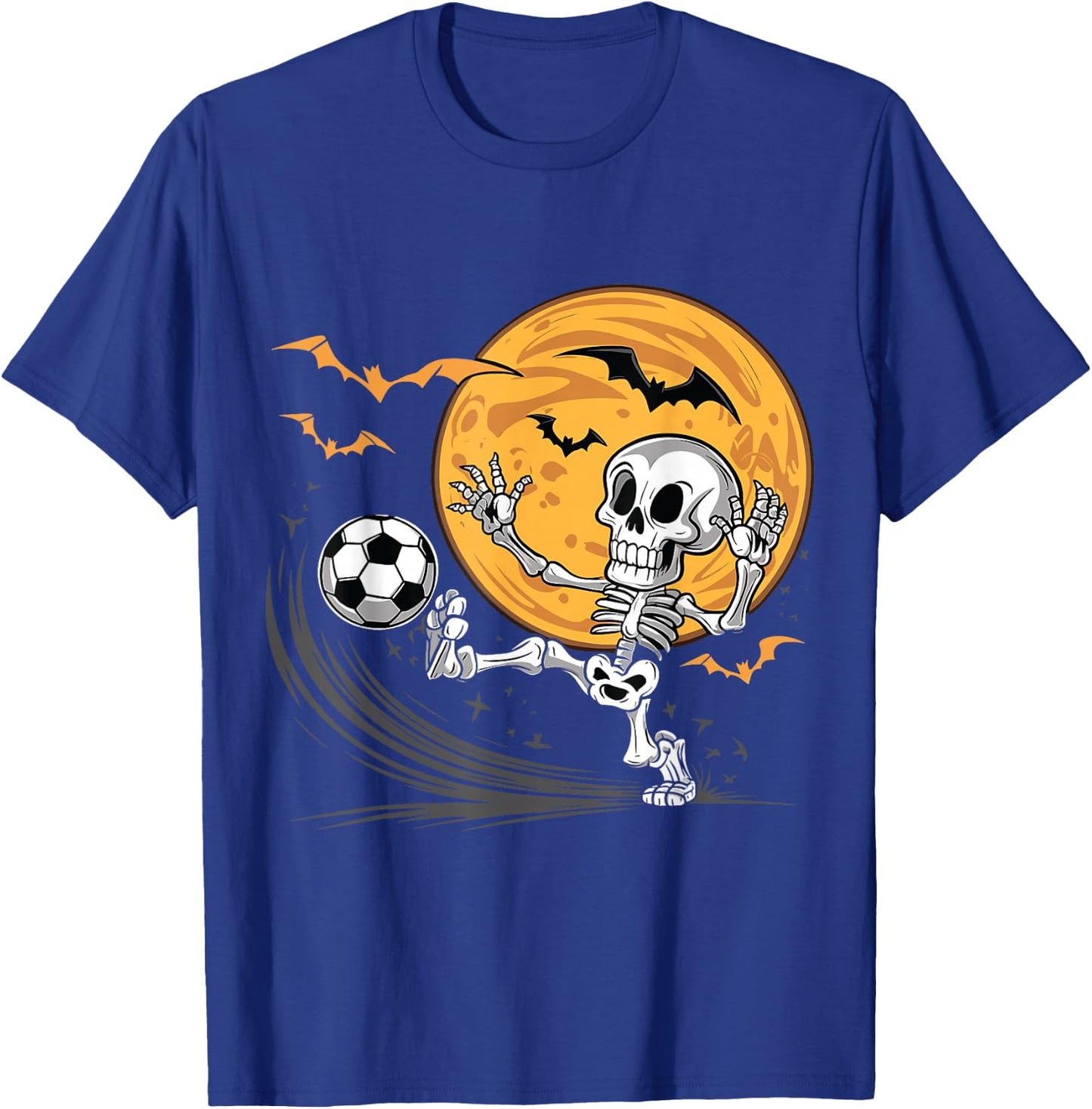 Soccer Skeleton Halloween Men Boys Soccer Player Halloween T-Shirt - T-Shirt | Royal