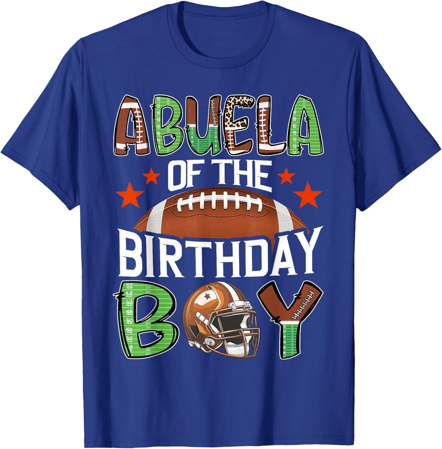 Abuela Of The Birthday Boy Game Day Football T-Shirt - T-Shirt | Royal