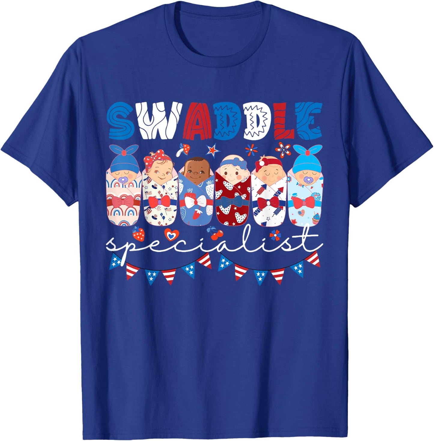 Swaddle Specialist NICU Mother Baby Nurse 4th Of July USA Men T-Shirt - T-Shirt | Royal