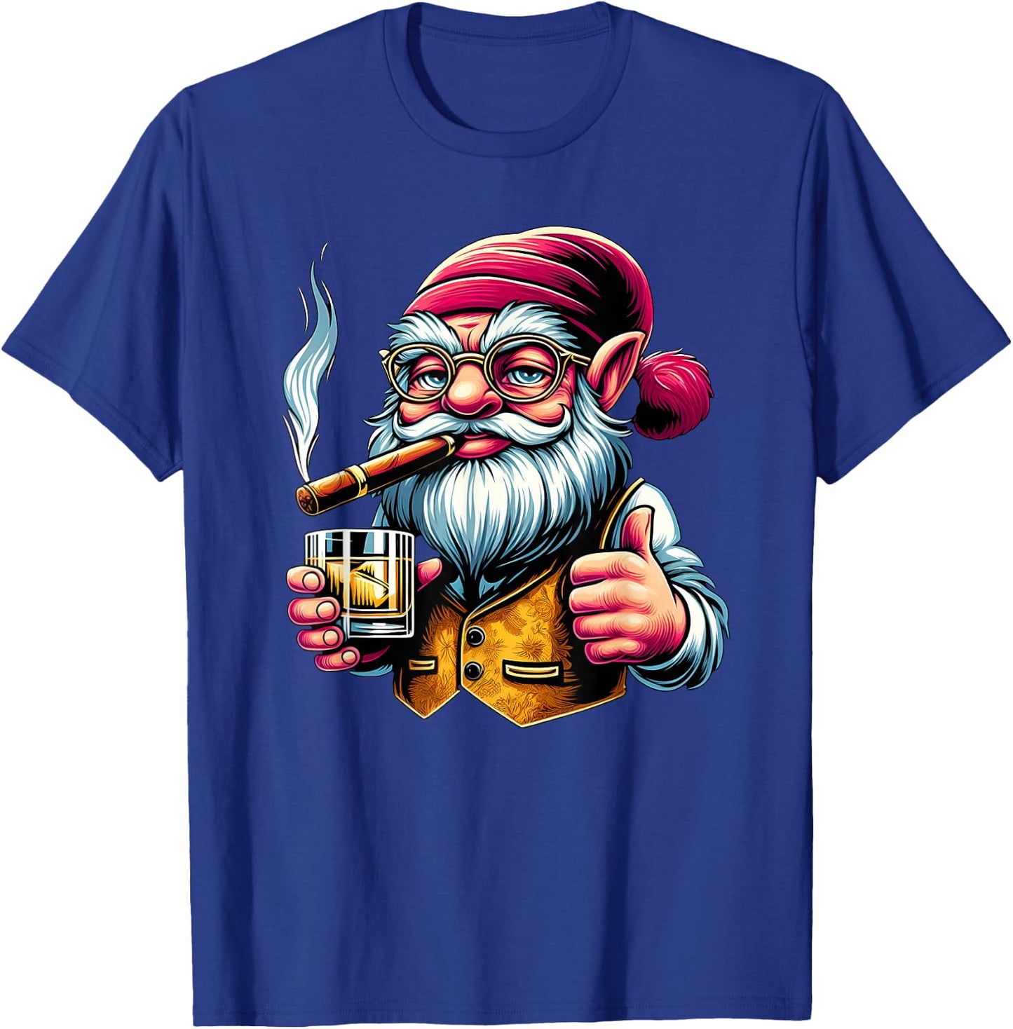Gnome Cigar And Whiskey T-Shirt - T-Shirt | Royal