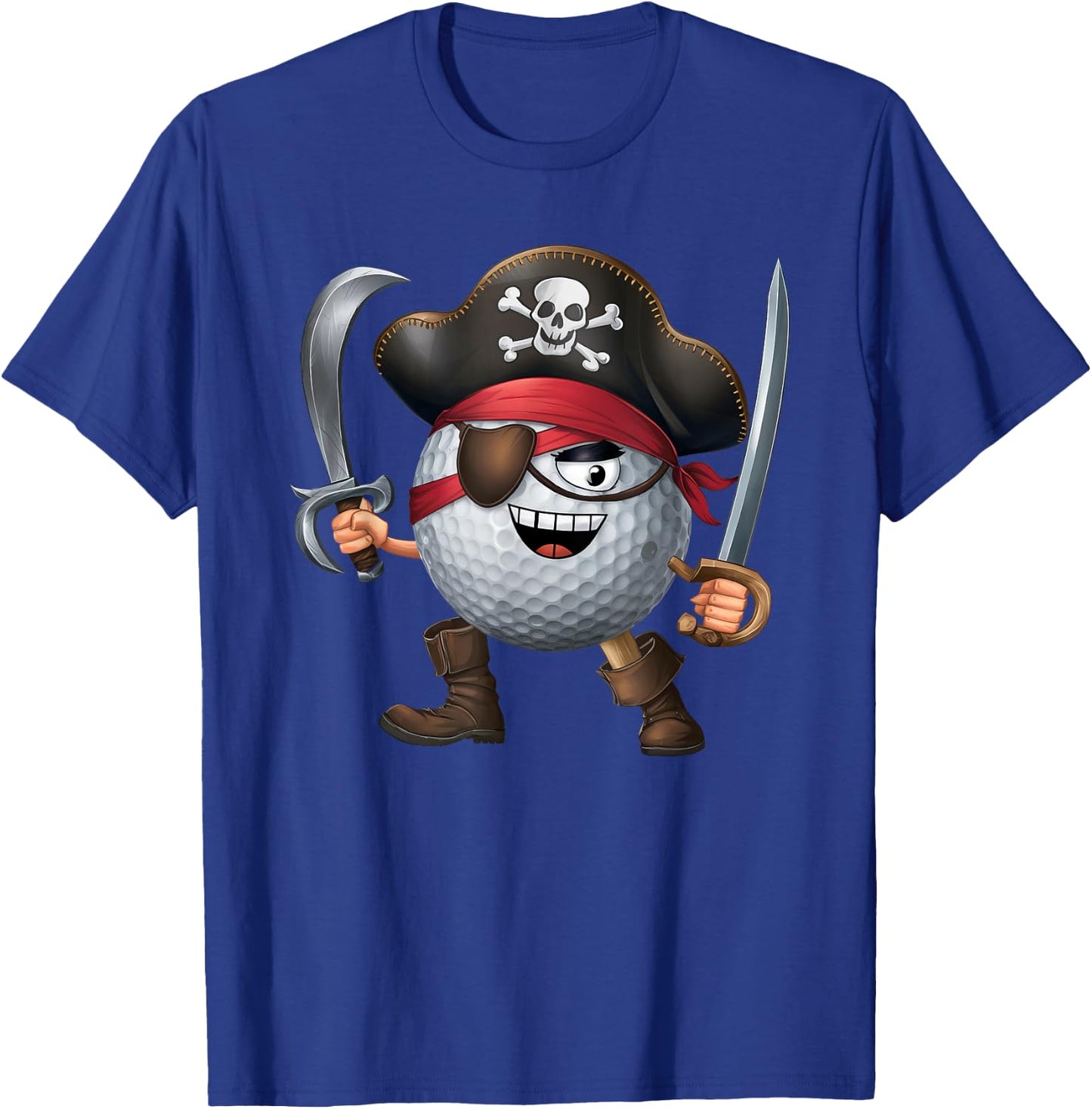 Golf Halloween Pirate Player Kids Pirate Funny T-Shirt - T-Shirt | Royal