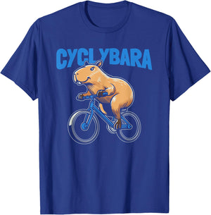 Capybara Cyclist Bicycle Bike Cycle - Cycling Cyclybara T-Shirt - T-Shirt | Royal