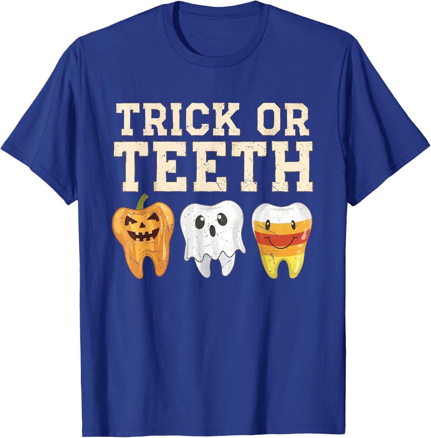 Trick Or Teeth Halloween Dental Crew Dentist Boys Girls Kids T-Shirt - T-Shirt | Royal