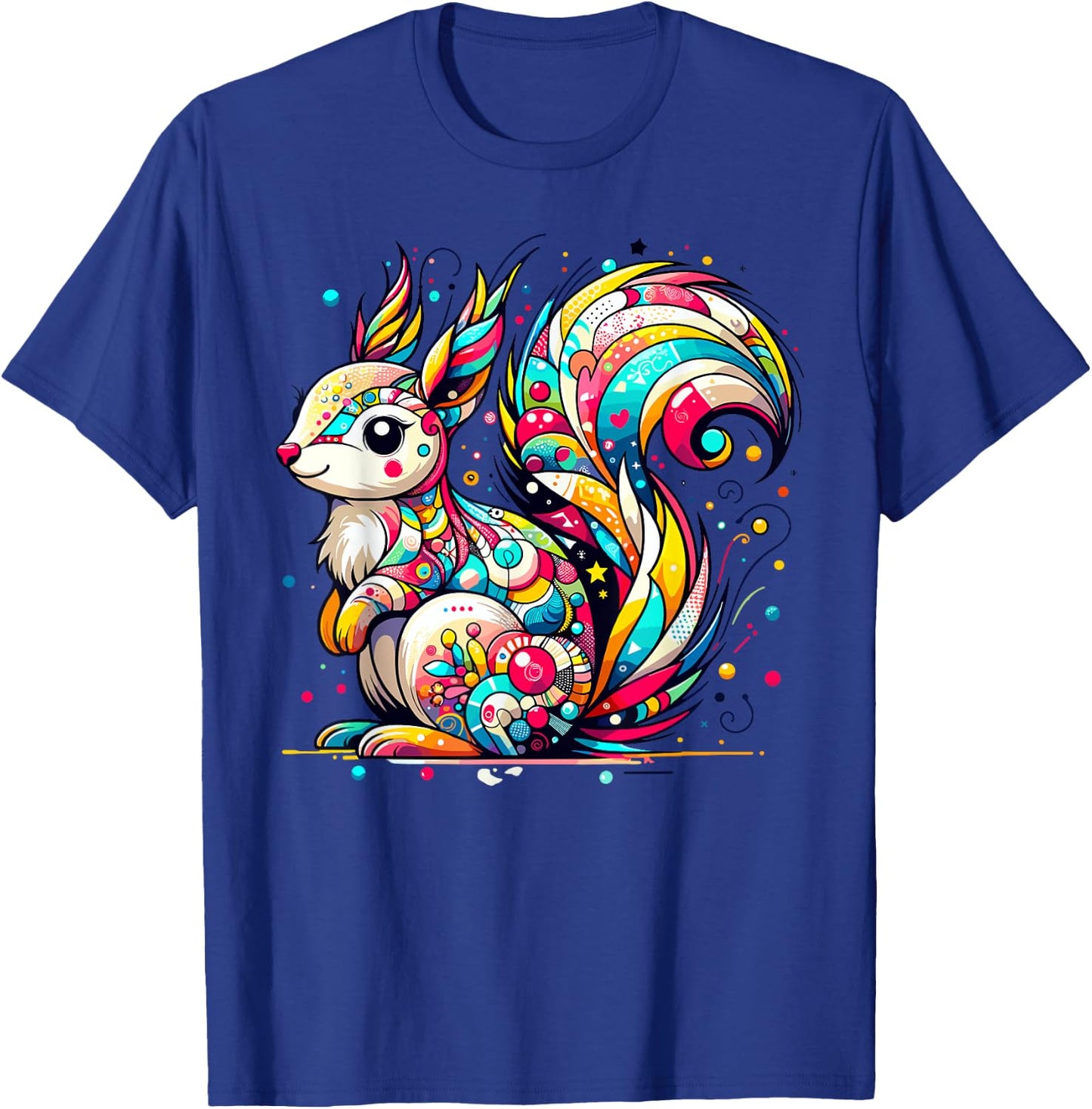 Hobicore Aesthetic Squirrel Lover Shirt Colorful Squirrel T-Shirt - T-Shirt | Royal