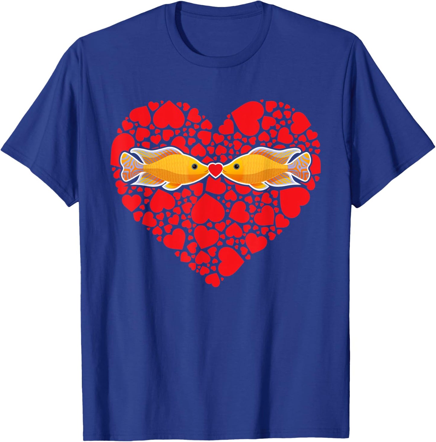 Aquarium Fish Lover Valentine's Day Gift Fish Kissing Fish T-Shirt - T-Shirt | Royal