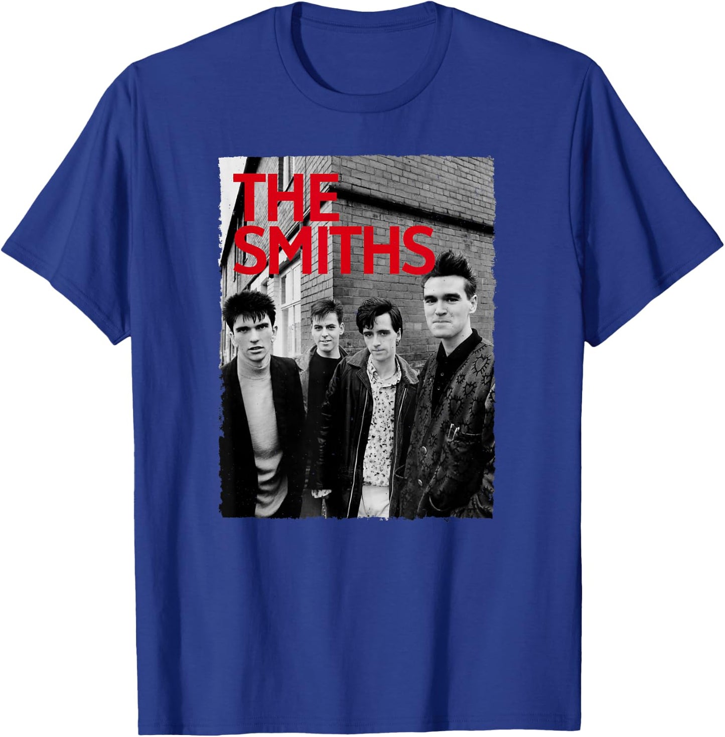 The Smiths Red Text Band Photo Shoot by Stephen Wright T-Shirt - T-Shirt | Royal