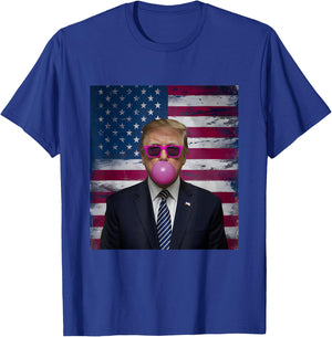 Pink Sunglasses Trump Bubble Gum 2024 USA Flag Vintage T-Shirt - T-Shirt | Royal