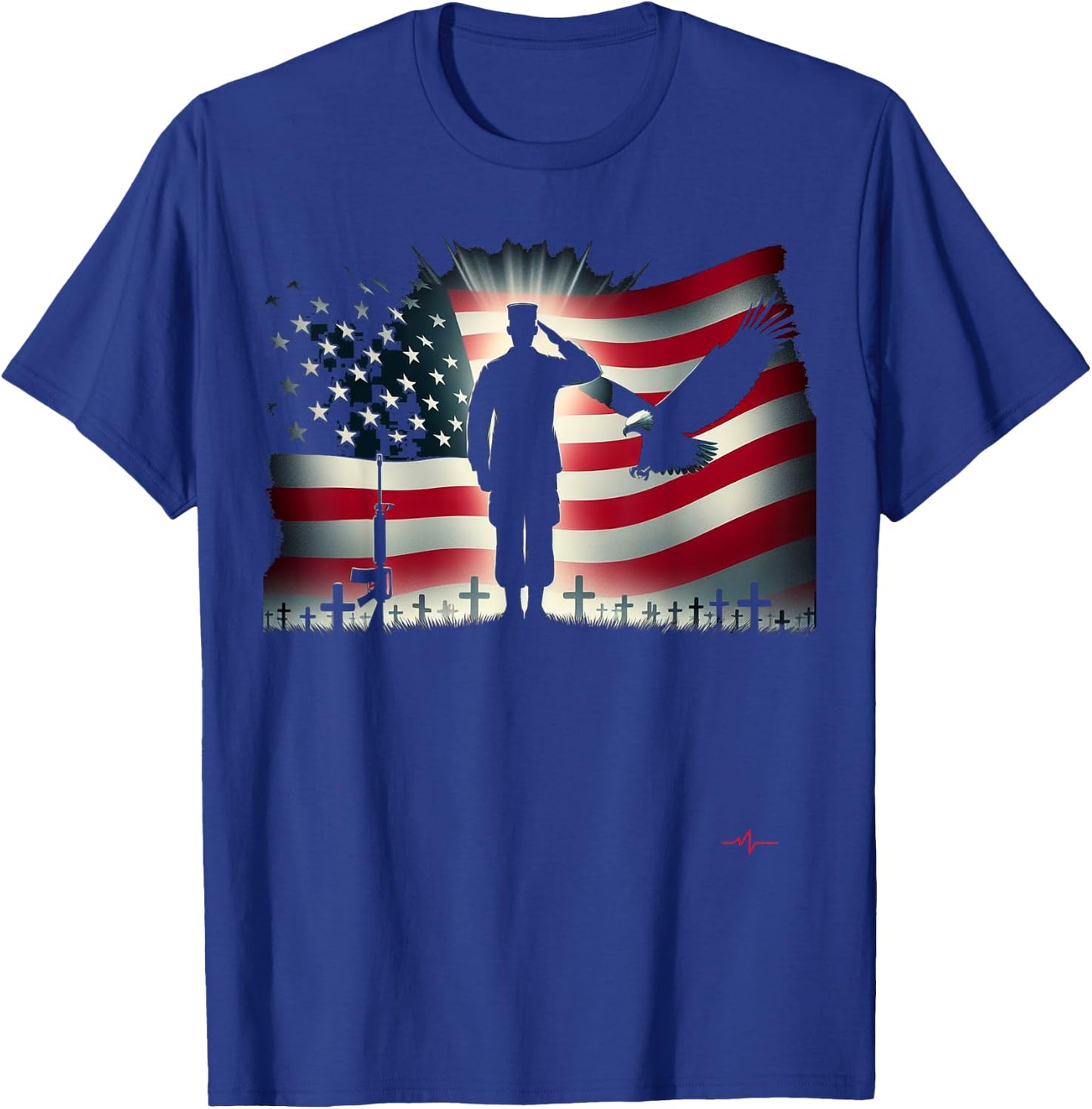 Memorial Day We Will Never Forget Remember The Fallen Flag T-Shirt - T-Shirt | Royal