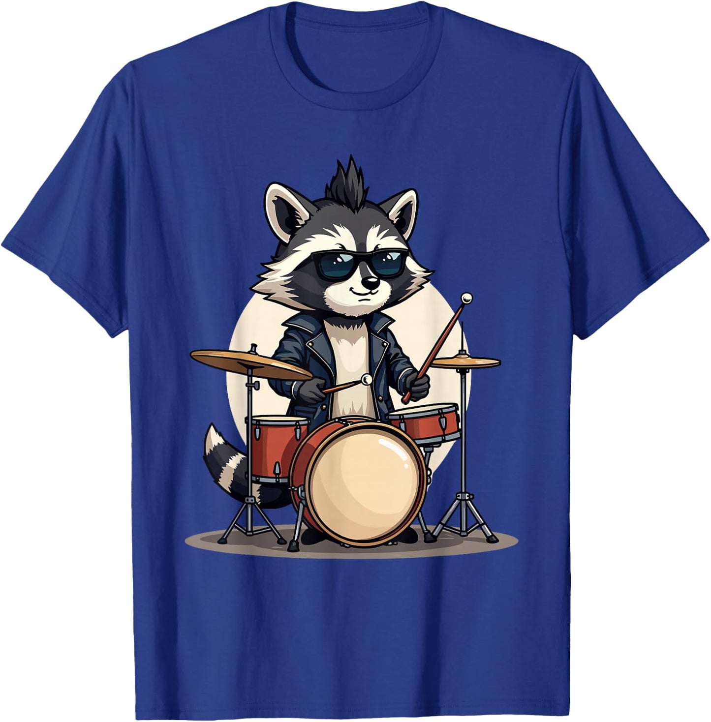 Drum & Drummer Gifts for Boys, Men & Youth | Drummer & Drums | Musician, Funny Raccoon & Music Drumming T-Shirt - T-Shirt | Royal