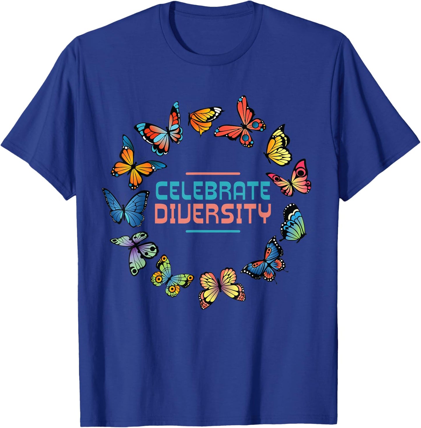 Butterfly Gifts Celebrate Diversity Girl Butterfly T-Shirt - T-Shirt | Royal