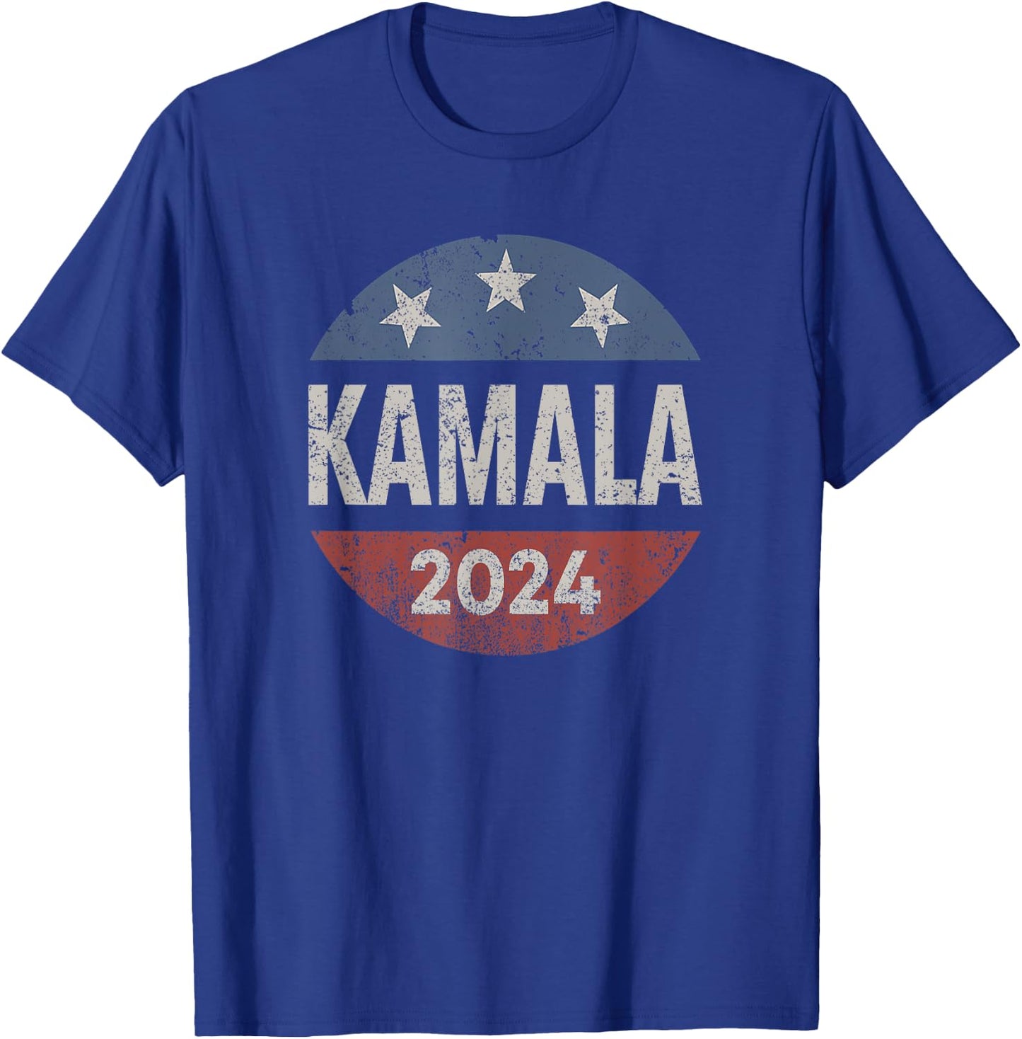 Retro Button Kamala Harris 2024 For President Campaign T-Shirt - T-Shirt | Royal