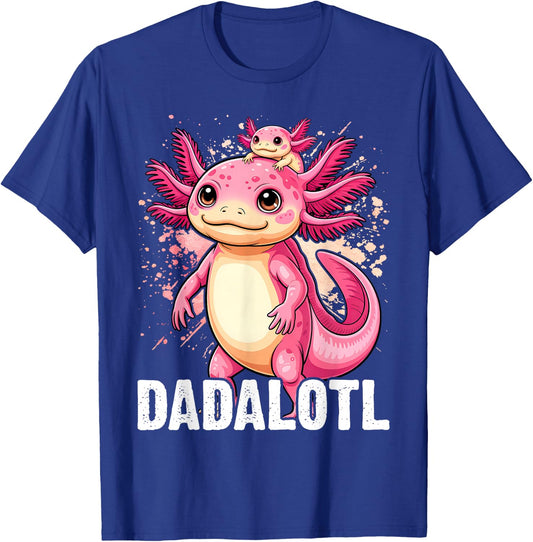 Dadalotl Fathers Day for Dad of Axolotl Daughter and Son T-Shirt - T-Shirt | Royal