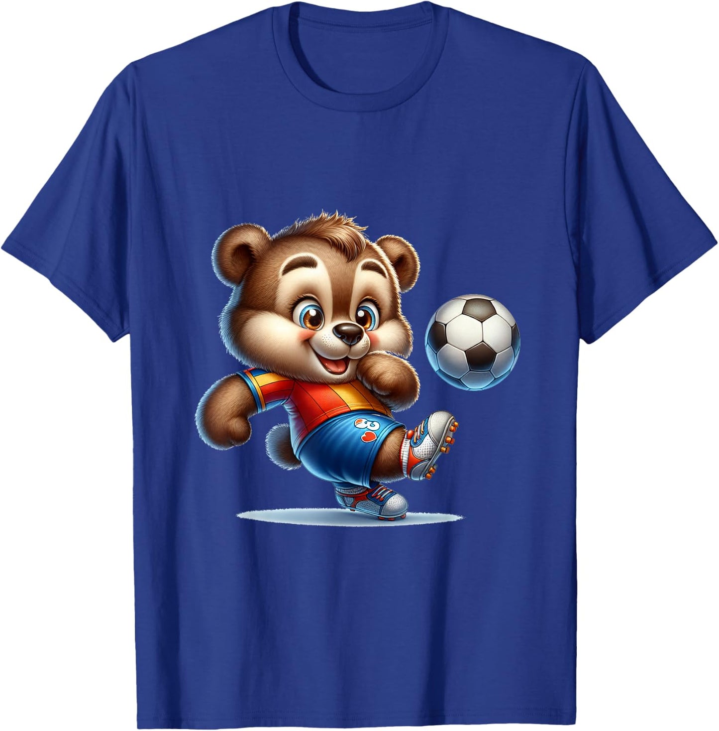 Cute Soccer Player Bear T-Shirt - T-Shirt | Royal