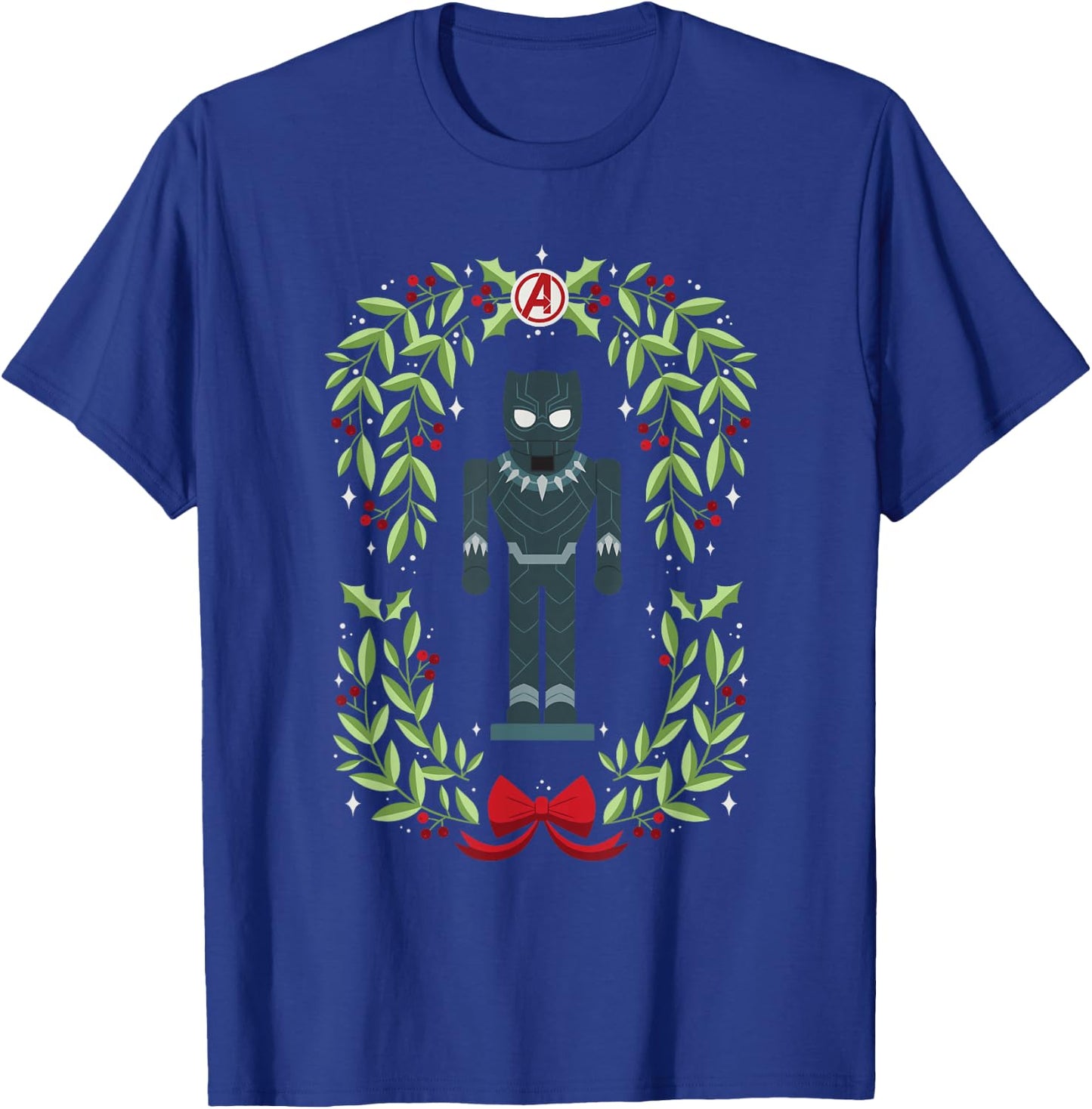 Marvel Holiday Christmas Avengers Black Panther Nutcracker T-Shirt - T-Shirt | Royal