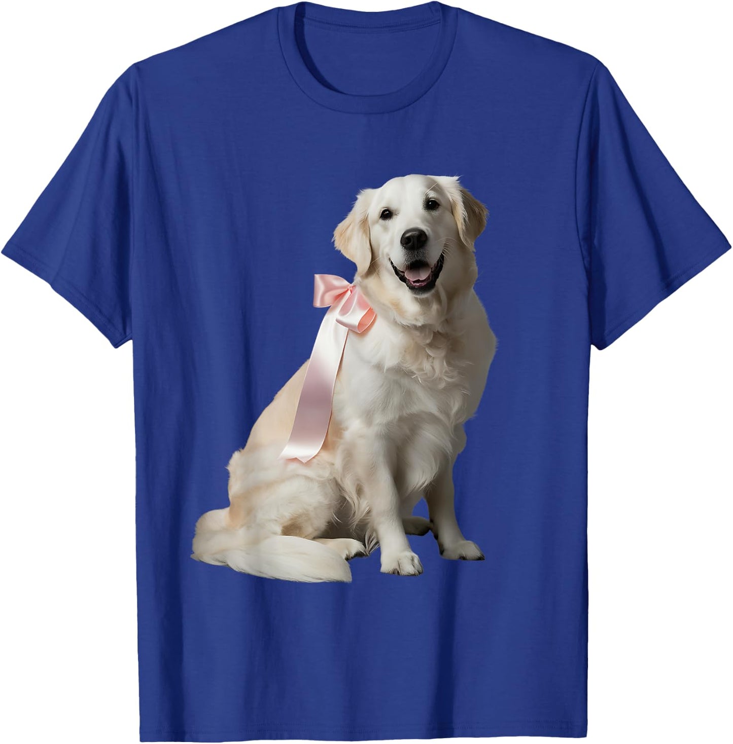 English Cream Golden Retriever Puppy Pink Bow Clean Girl T-Shirt - T-Shirt | Royal