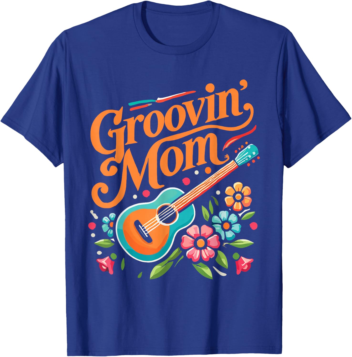 Music Lover Guitar Mom Groovin' Mom T-Shirt - T-Shirt | Royal