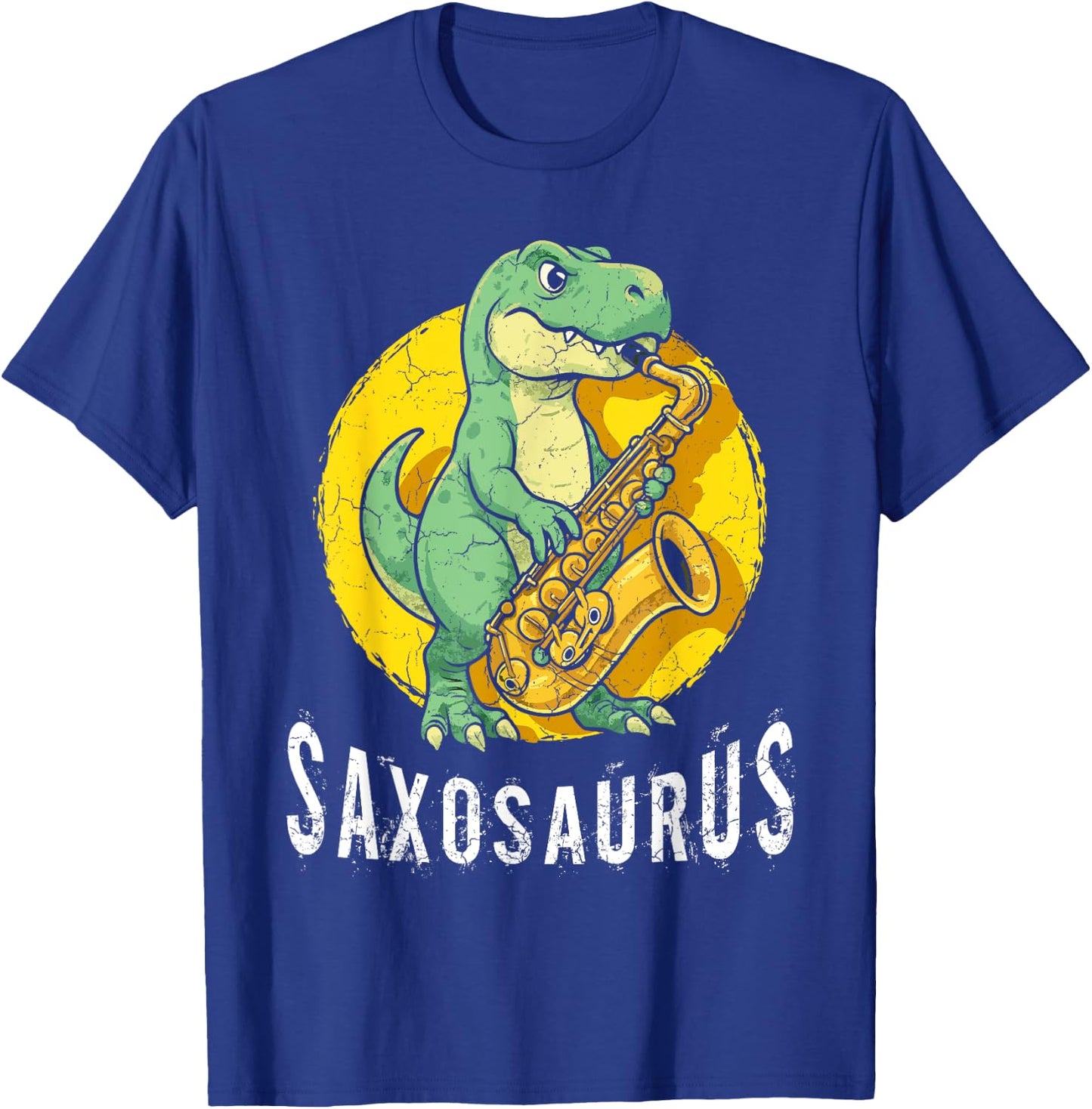 Saxosaurus Saxophone Player Saxophonist Jazz Music Lover T-Shirt - T-Shirt | Royal