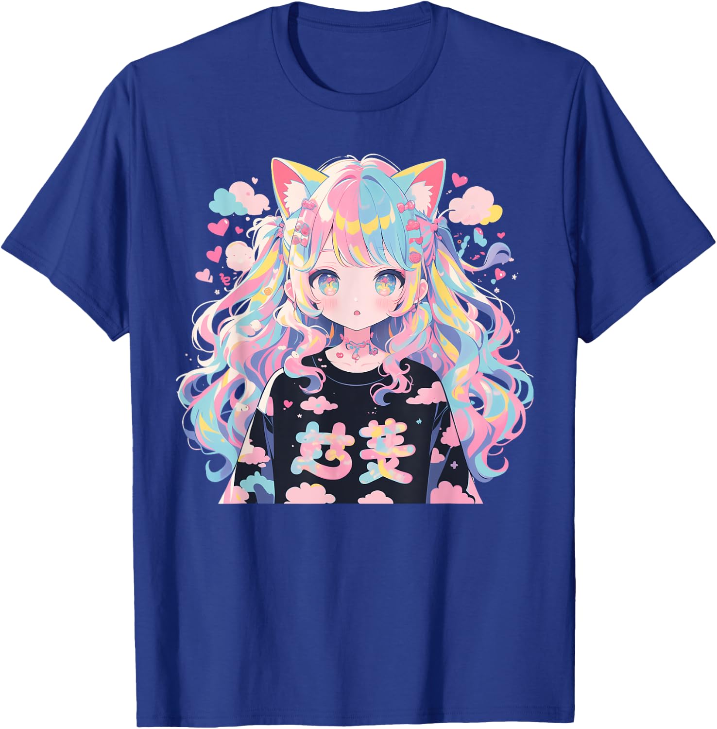 Anime Waifu Cute Anime manga Cat Girl Sweet Retro Japan T-Shirt - T-Shirt | Royal