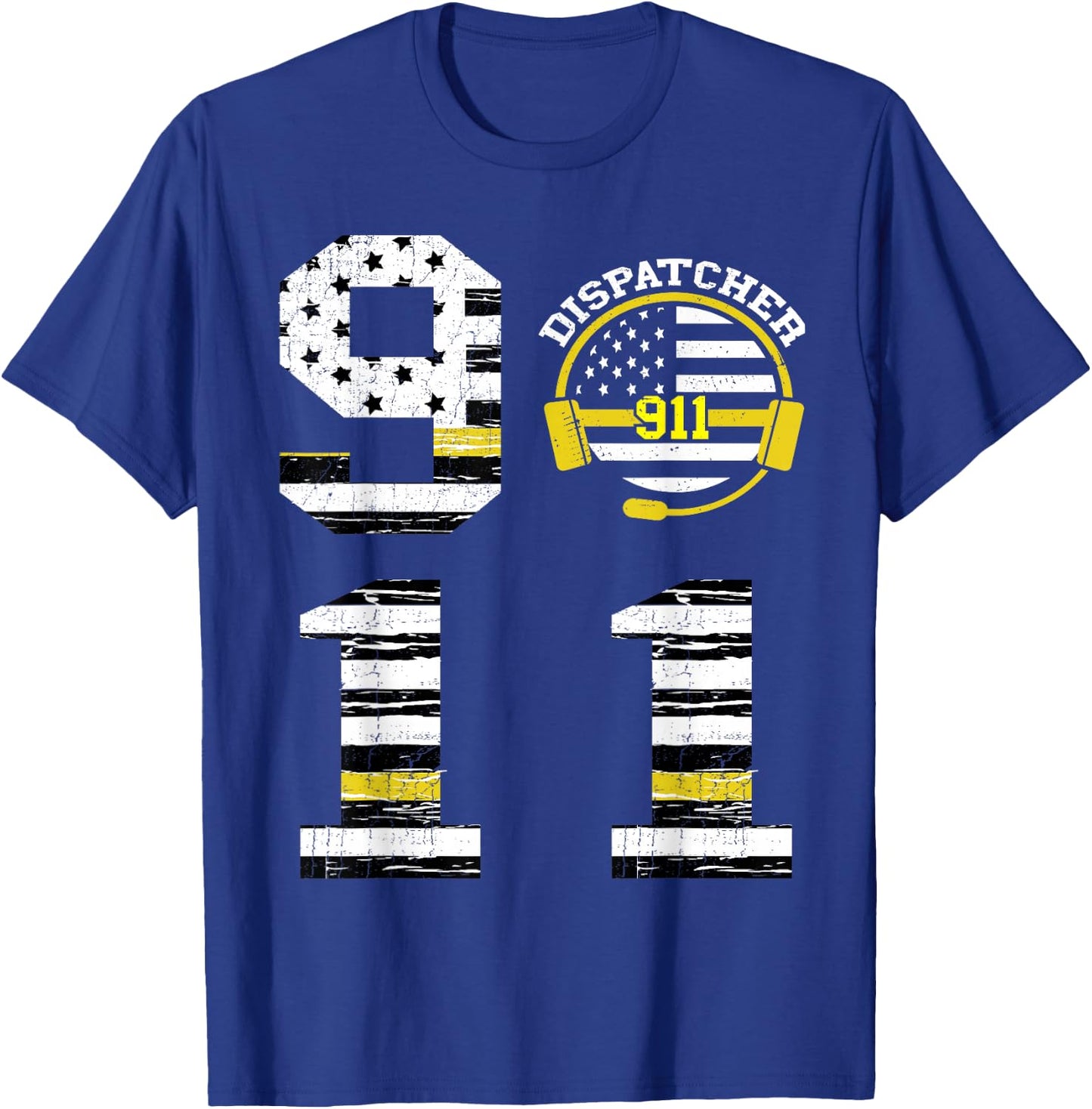 911 Dispatcher Operator Thin Yellow Line Love Dispatch T-Shirt - T-Shirt | Royal
