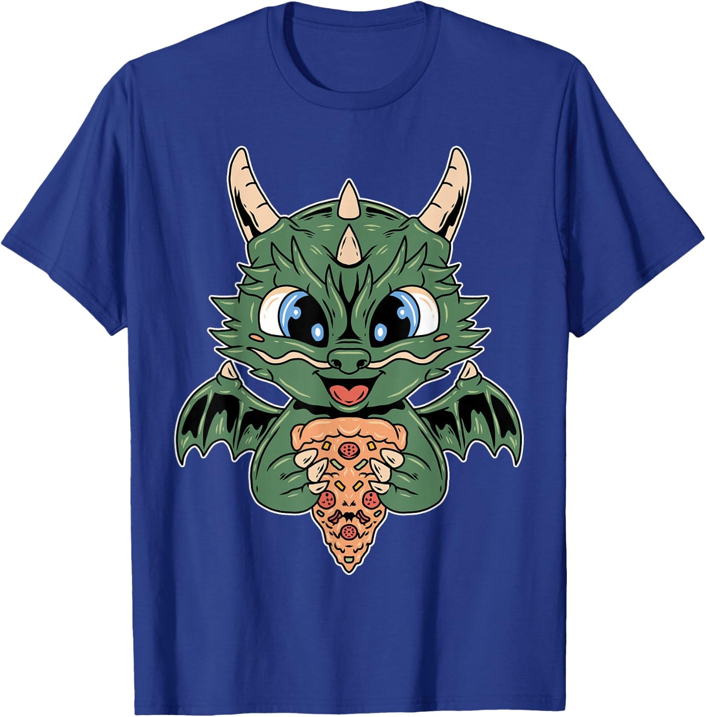 Mythical Kawaii Dragon Wings Pizza Fantasy T-Shirt - T-Shirt | Royal