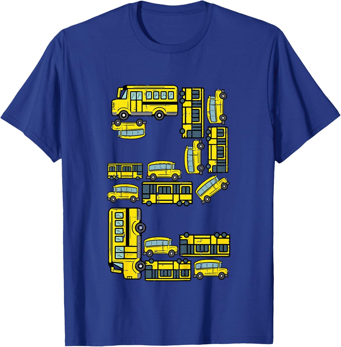 Kids 2nd Birthday 2 School Buses Bday Party Boys Kids Toddler T-Shirt - T-Shirt | Royal