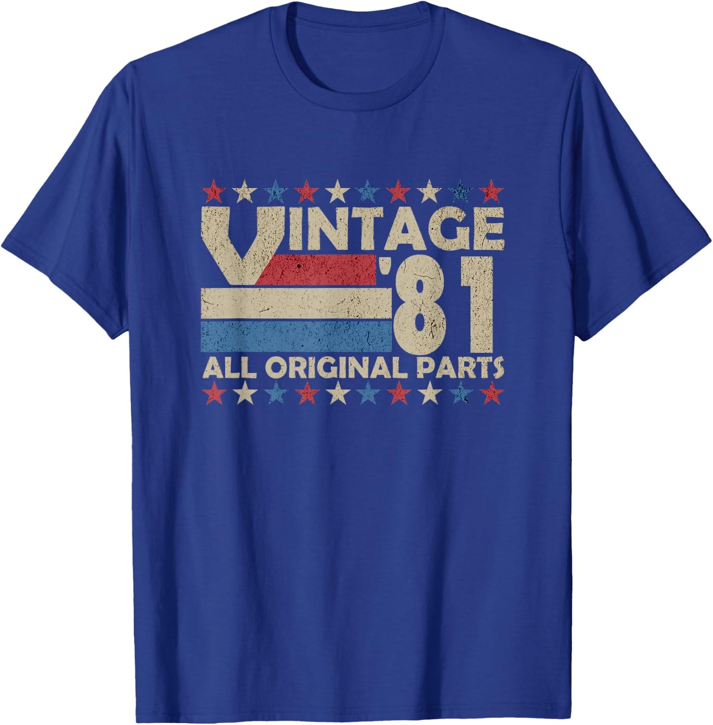 Vintage '81 All Original Parts Retro T-Shirt - T-Shirt | Royal