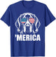Patriotic USA American Flag 4th of July Redbone Coonhound T-Shirt - T-Shirt | Royal