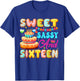 Sweet Sassy & Sixteen 16 Years Old Donut Lover 16th Bday T-Shirt - T-Shirt | Royal