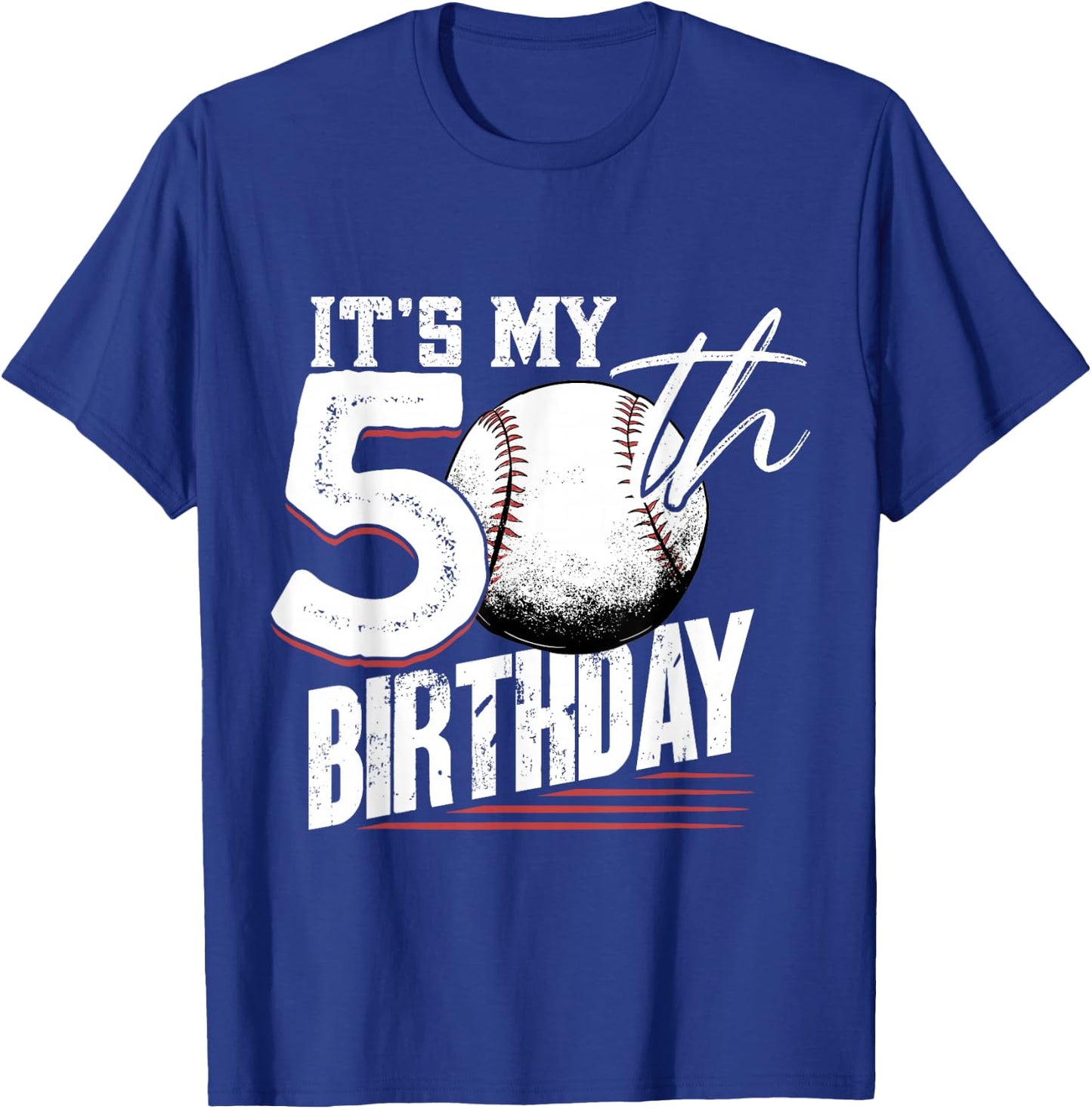 50 Years Old Vintage Baseball 50th Birthday T-Shirt - T-Shirt | Royal