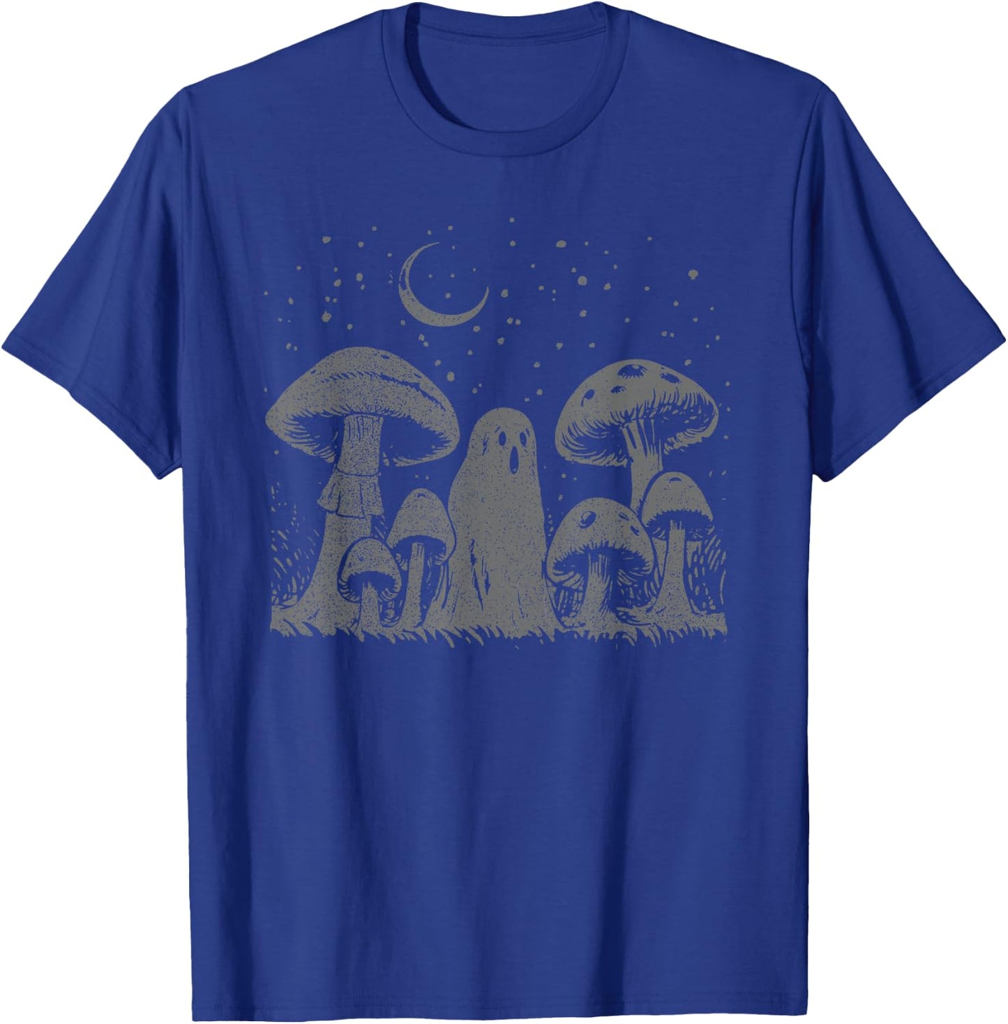Halloween Mushroom Ghost Vintage Grunge 90 Aesthetic Graphic T-Shirt - T-Shirt | Royal