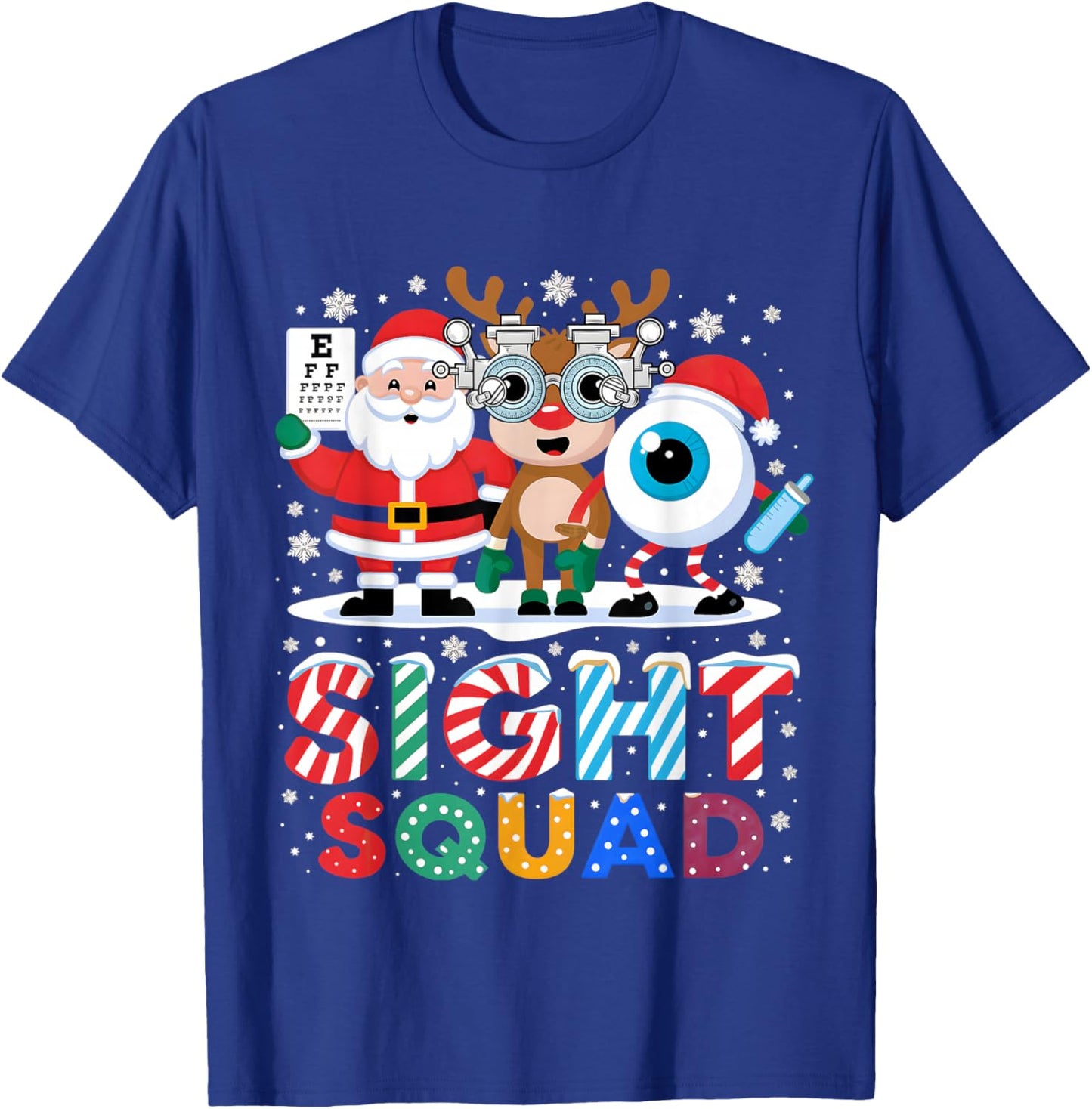 Sight Squad Christmas Optometrist Shirt Eye Doctor Optician T-Shirt - T-Shirt | Royal