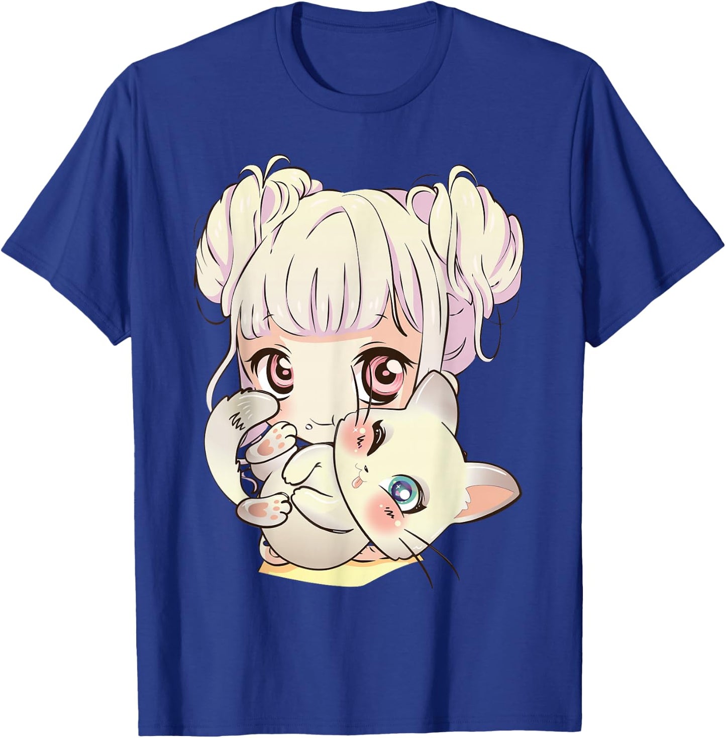 Cute Anime and Cats for Teen Manga Kawaii Graphic Otaku T-Shirt - T-Shirt | Royal