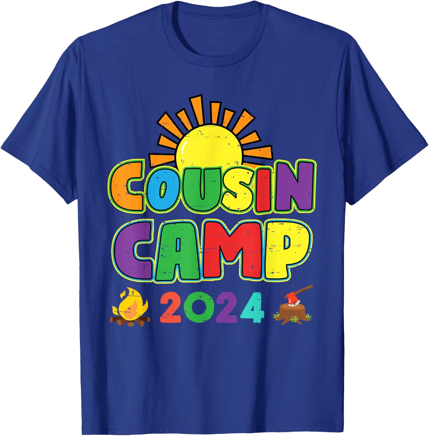 Cousin Camp 2024 Family Vacation Summer Camping Crew Cute T-Shirt - T-Shirt | Royal