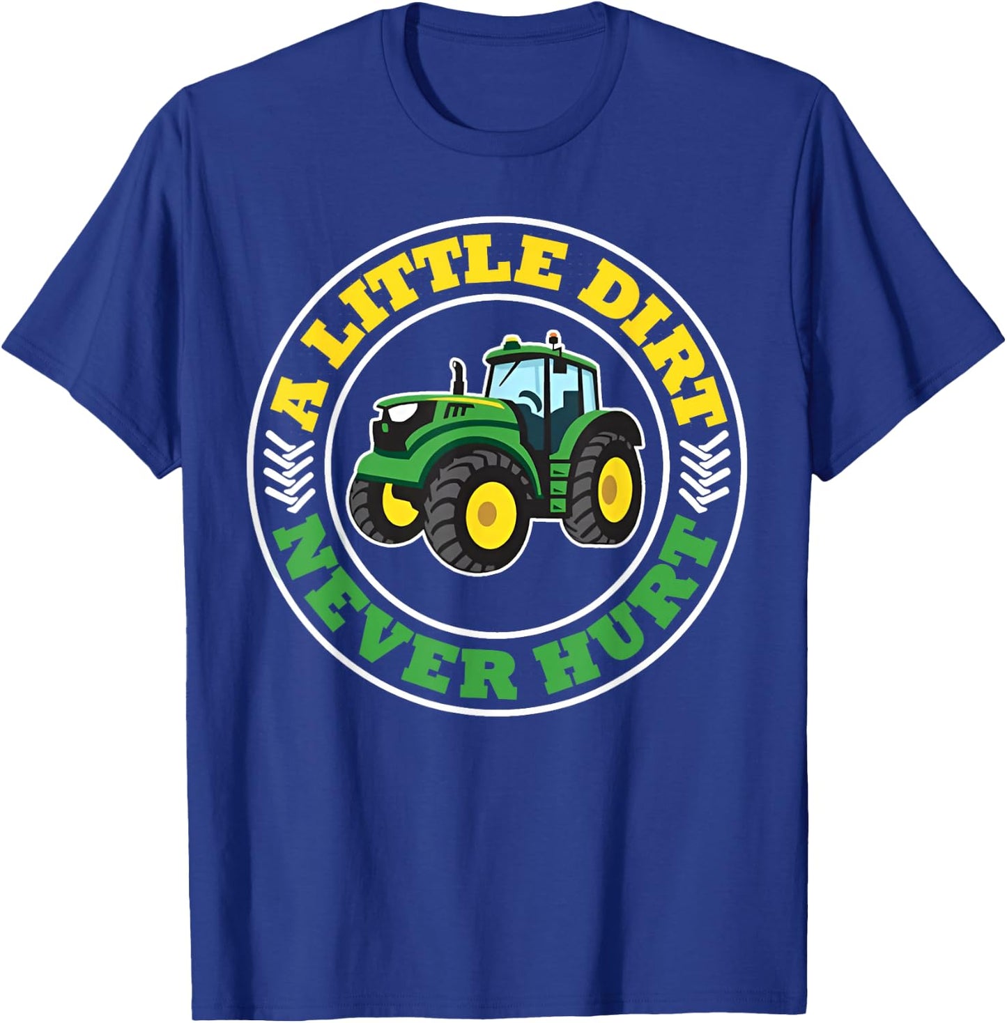 Kids A Little Dirt Never Hurt Tractors Farm Boys Toddler Boy T-Shirt - T-Shirt | Royal