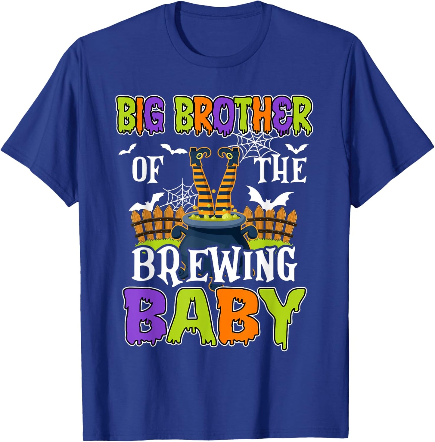 Big Brother Of The Brewing Baby Halloween Witch Baby Funny T-Shirt - T-Shirt | Royal