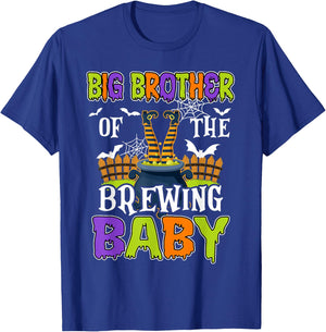 Big Brother Of The Brewing Baby Halloween Witch Baby Funny T-Shirt - T-Shirt | Royal