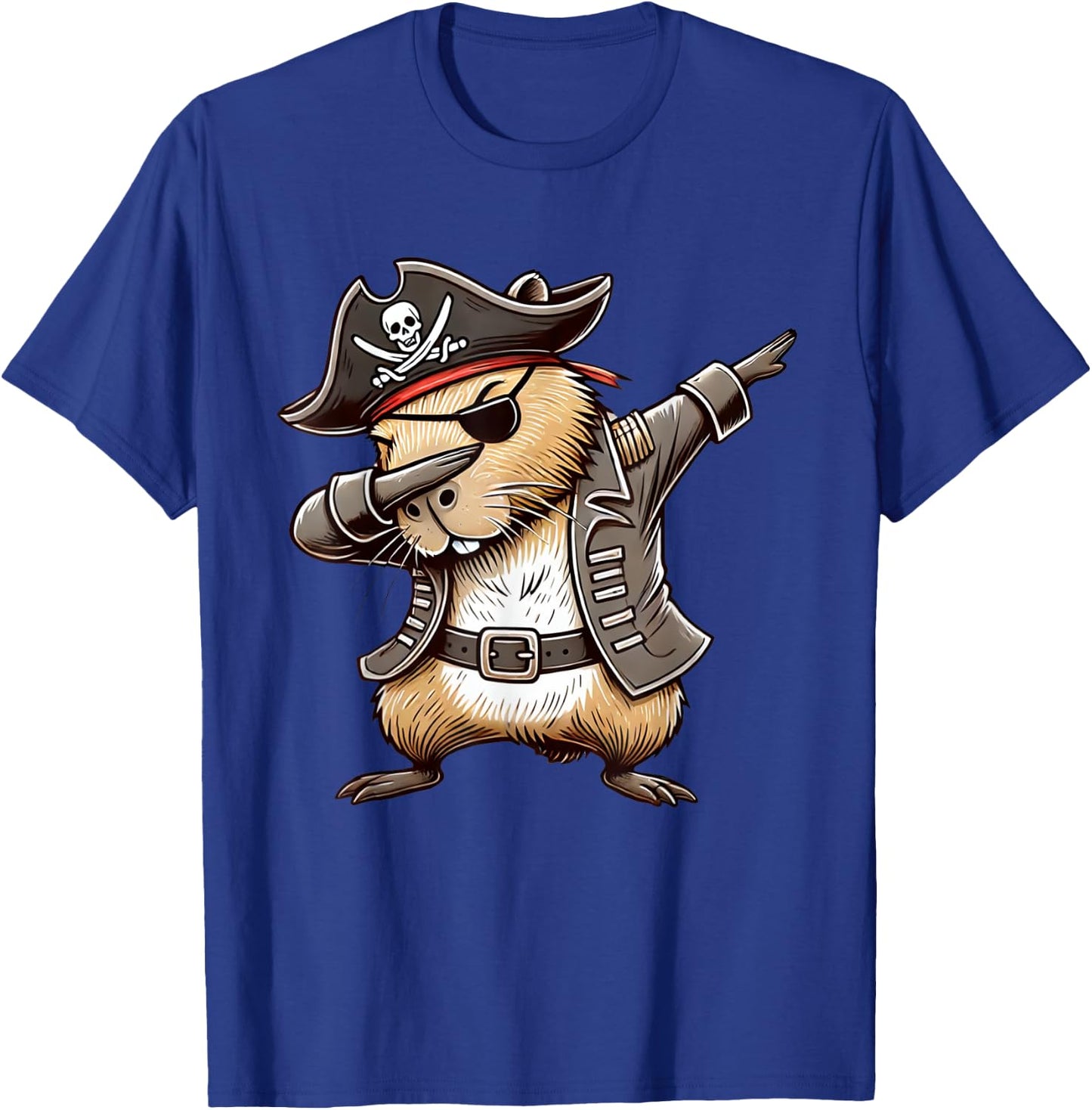 Pirate Capybara Dabbing Halloween Party Costume T-Shirt - T-Shirt | Royal