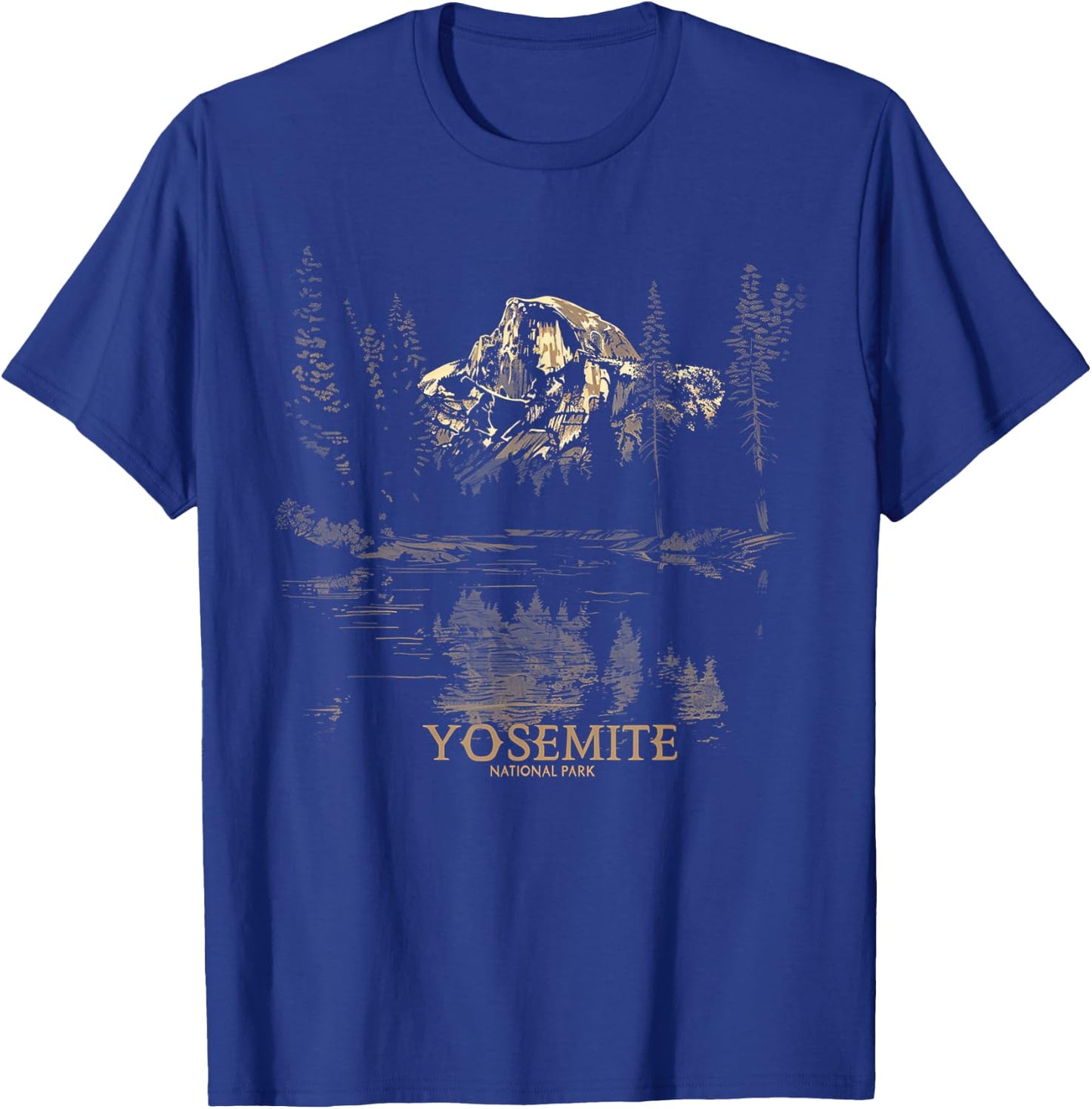 Yosemite - US National Park Vintage Men Women Kids Retro T-Shirt - T-Shirt | Royal